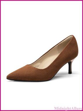 Pointed Toe Kitten Heels Pumps with Arch Support and Non-Slip Outsole